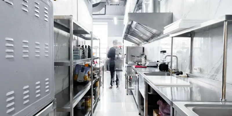 Image of industrial kitchen workspace